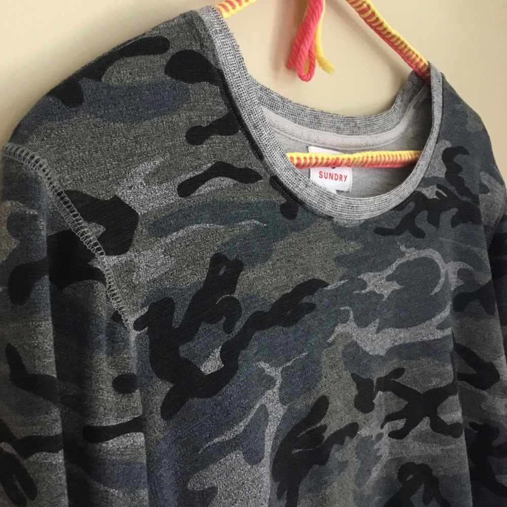 Sundry Camo Double Zip Pullover - image 5